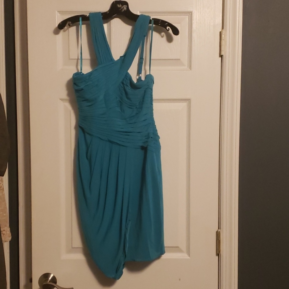 BCBG DRAPED MINI DRESS